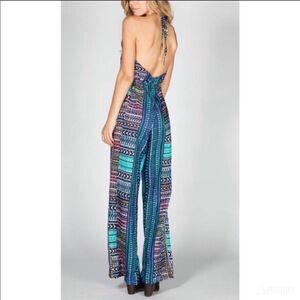 Fire Los Angeles Purple Patterned Jumpsuit